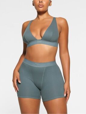 SKIMS COTTON RIB BOXER KYANITE SMALL